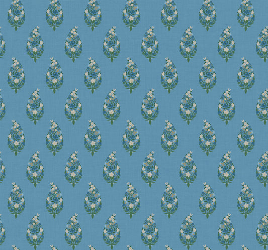 York Wallcoverings Rifle Paper Co. 3rd Edition Paisley Blue Wallpaper Farmhouse Small Prints Blues   - RF7473