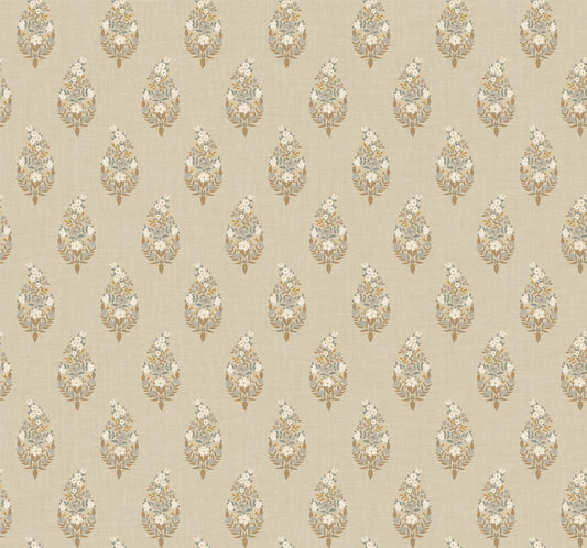 York Wallcoverings Rifle Paper Co. 3rd Edition Paisley Linen Wallpaper Farmhouse Small Prints Beiges   - RF7474