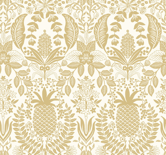 Rifle Paper Co. 3rd Edition Novelty Pineapple Damask Traditional Metallics   - RF7482