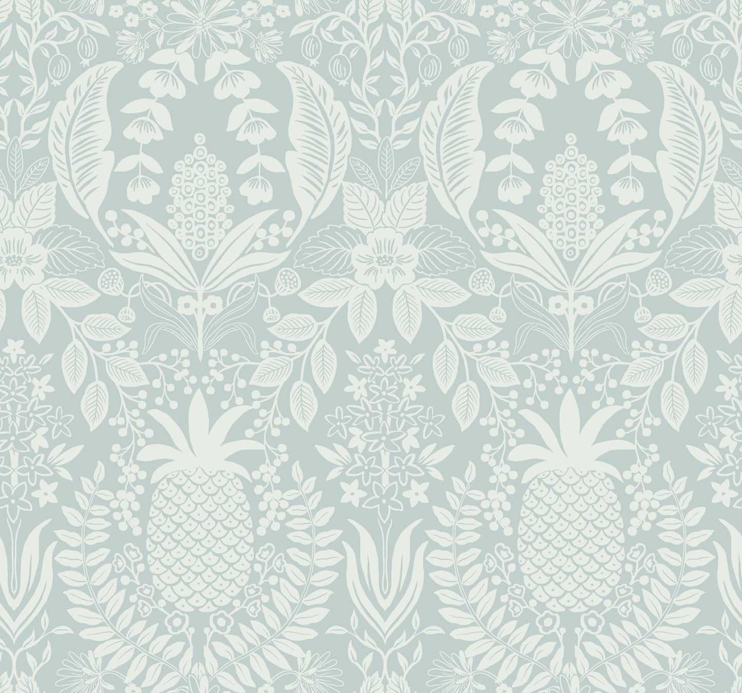 Rifle Paper Co. 3rd Edition Novelty Pineapple Damask Traditional Blues   - RF7484