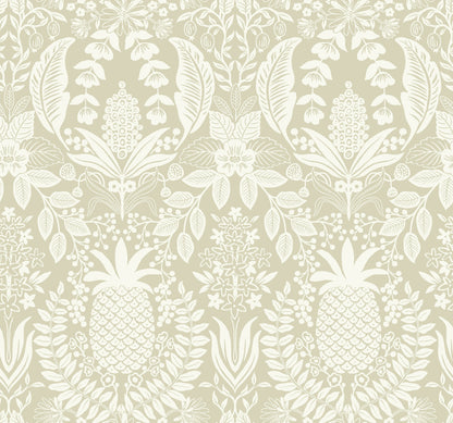 York Wallcoverings Rifle Paper Co. 3rd Edition Novelty Pineapple Damask Traditional Beiges   - RF7485