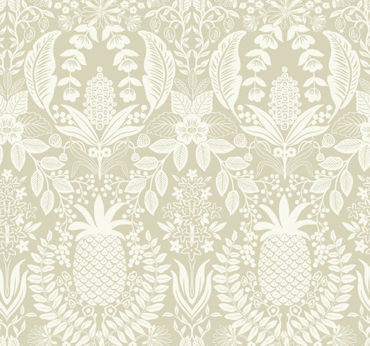 Rifle Paper Co. 3rd Edition Novelty Pineapple Damask Traditional Beiges   - RF7485