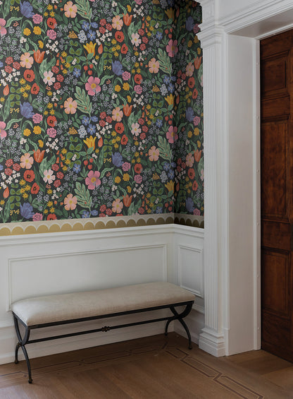 York Wallcoverings Rifle Paper Co. 3rd Edition Blossom Black Wallpaper Whimsical Florals Blacks   - RF7491