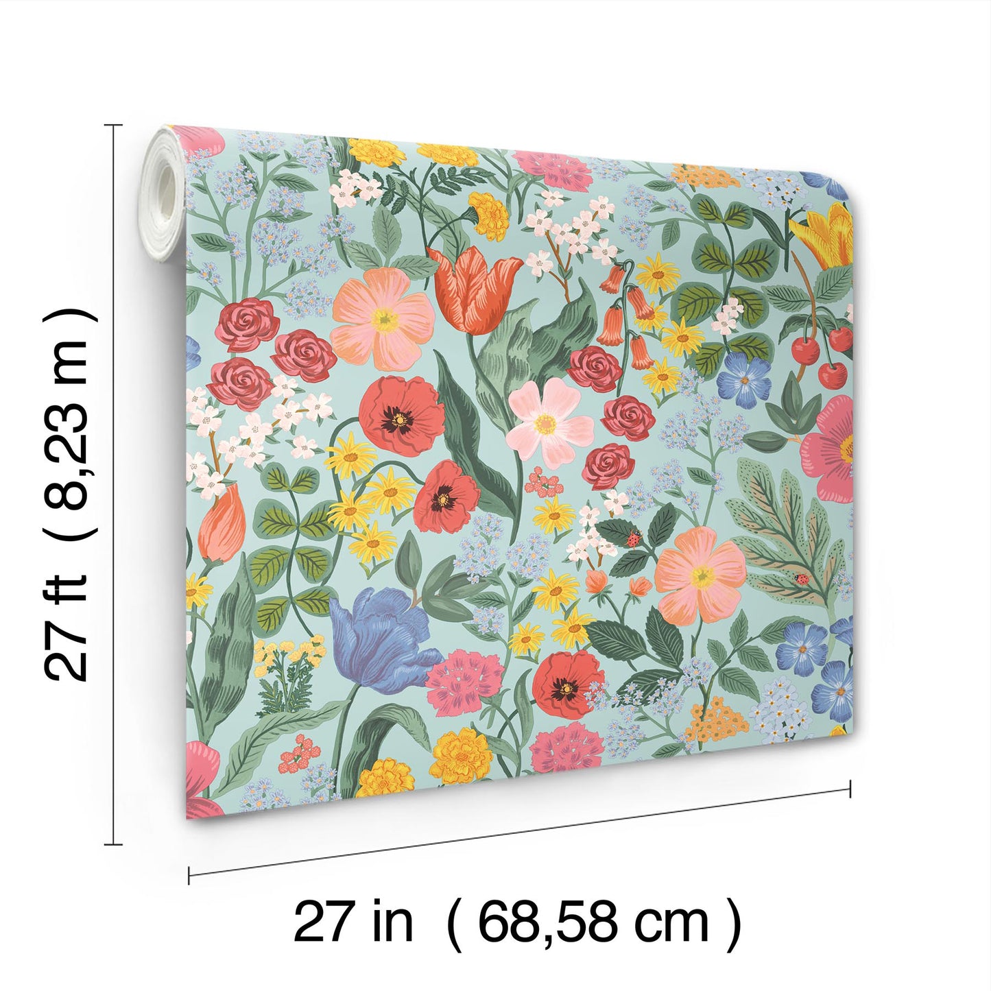 York Wallcoverings Rifle Paper Co. 3rd Edition Florals Blossom Whimsical Blues   - RF7493