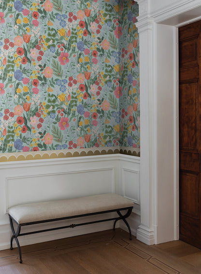 York Wallcoverings Rifle Paper Co. 3rd Edition Blossom Light Blue Wallpaper Whimsical Florals Blues   - RF7493