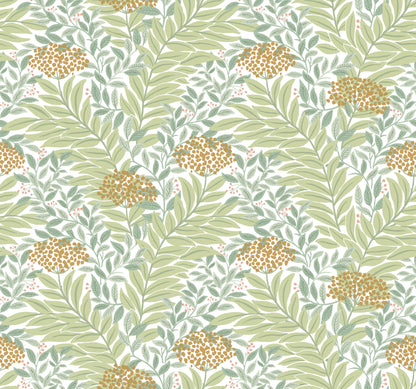 York Wallcoverings Rifle Paper Co. 3rd Edition Highgrove White Wallpaper Traditional Florals Greens   - RF7501