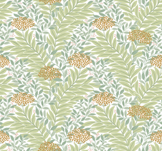 York Wallcoverings Rifle Paper Co. 3rd Edition Highgrove White Wallpaper Traditional Florals Greens   - RF7501