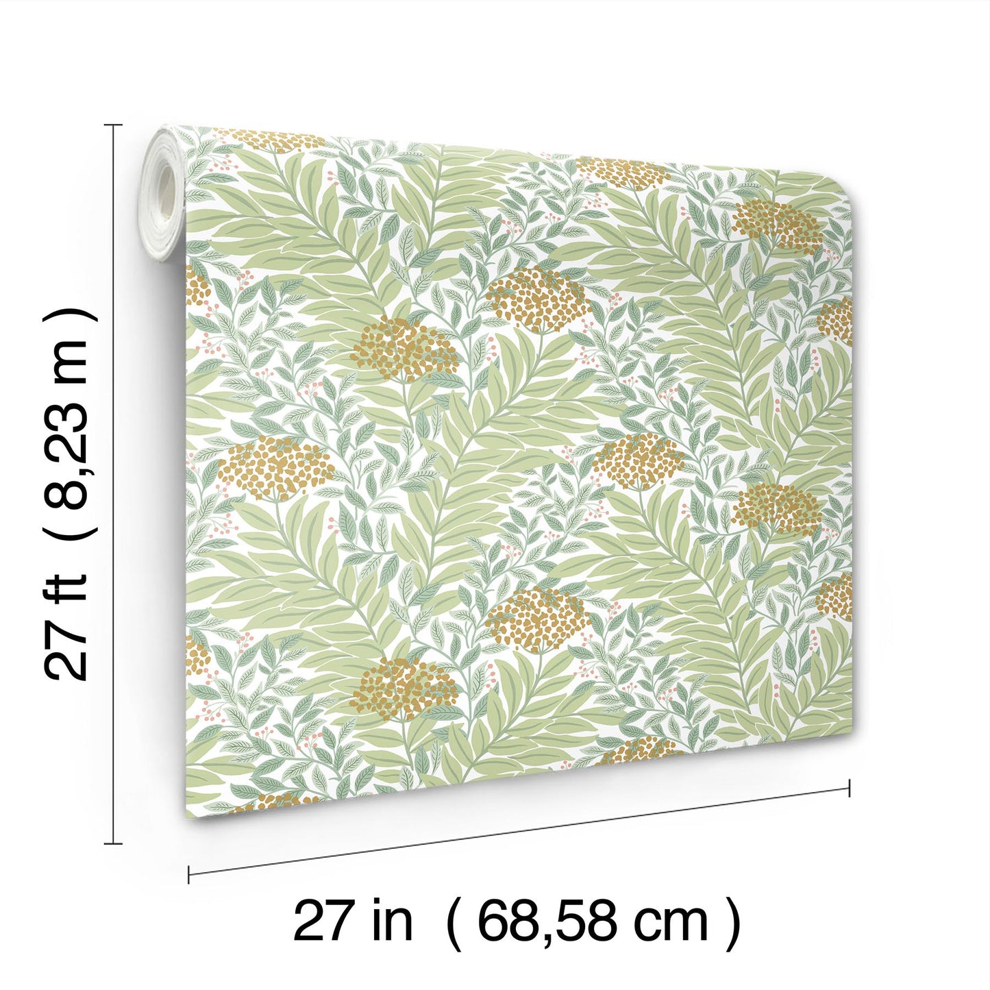 York Wallcoverings Rifle Paper Co. 3rd Edition Highgrove White Wallpaper Traditional Florals Greens   - RF7501