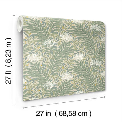 York Wallcoverings Rifle Paper Co. 3rd Edition Florals Highgrove Traditional Greens   - RF7502