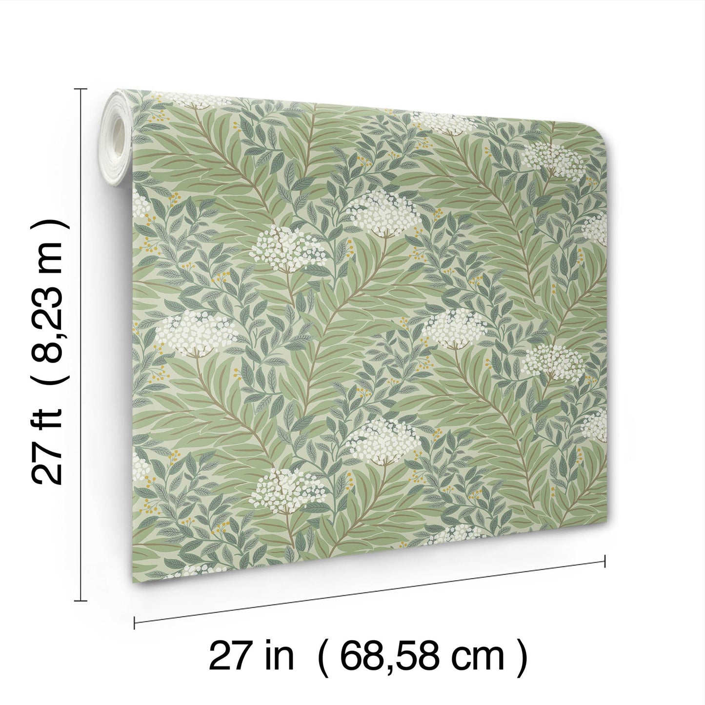 York Wallcoverings Rifle Paper Co. 3rd Edition Florals Highgrove Traditional Greens   - RF7503