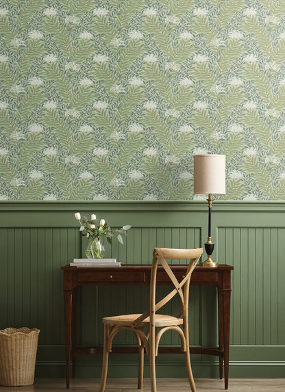 York Wallcoverings Rifle Paper Co. 3rd Edition Highgrove Sage Wallpaper Traditional Florals Greens   - RF7503