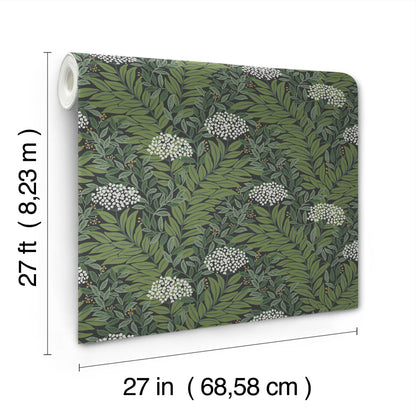 York Wallcoverings Rifle Paper Co. 3rd Edition Florals Highgrove Traditional Greens   - RF7504