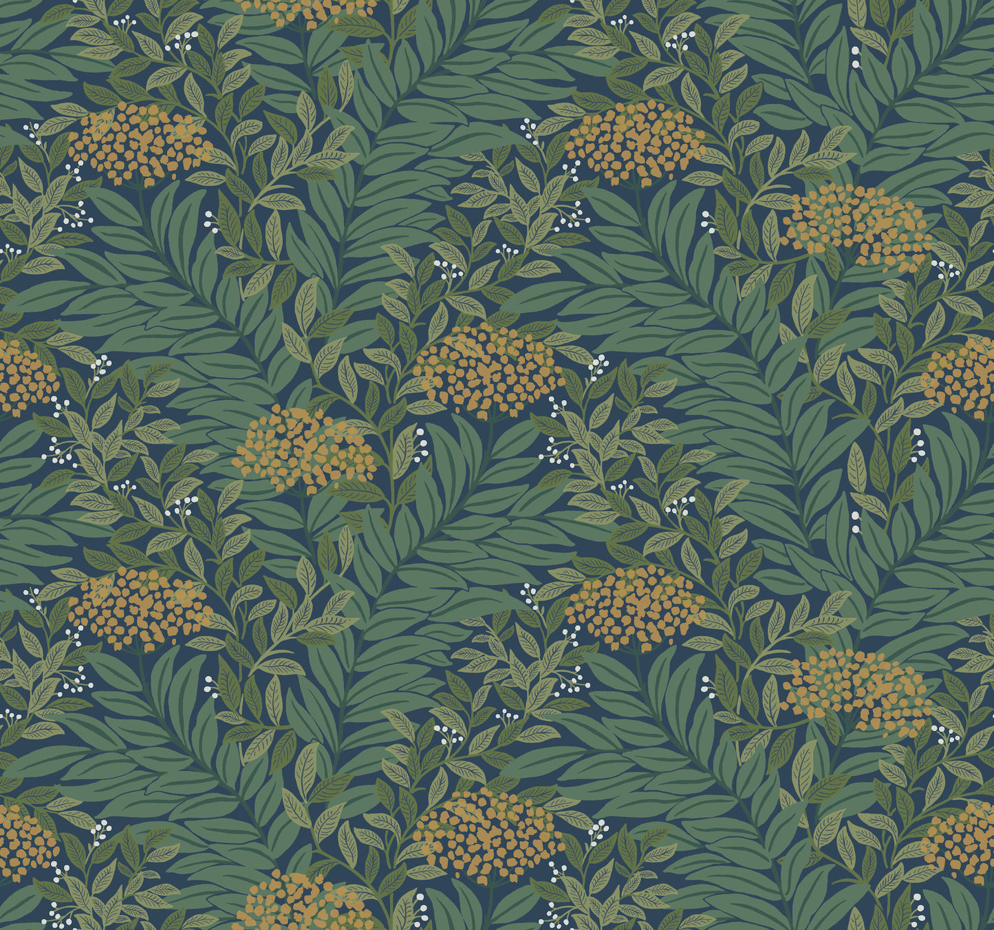 York Wallcoverings Rifle Paper Co. 3rd Edition Highgrove Navy Wallpaper Traditional Florals Blues   - RF7505