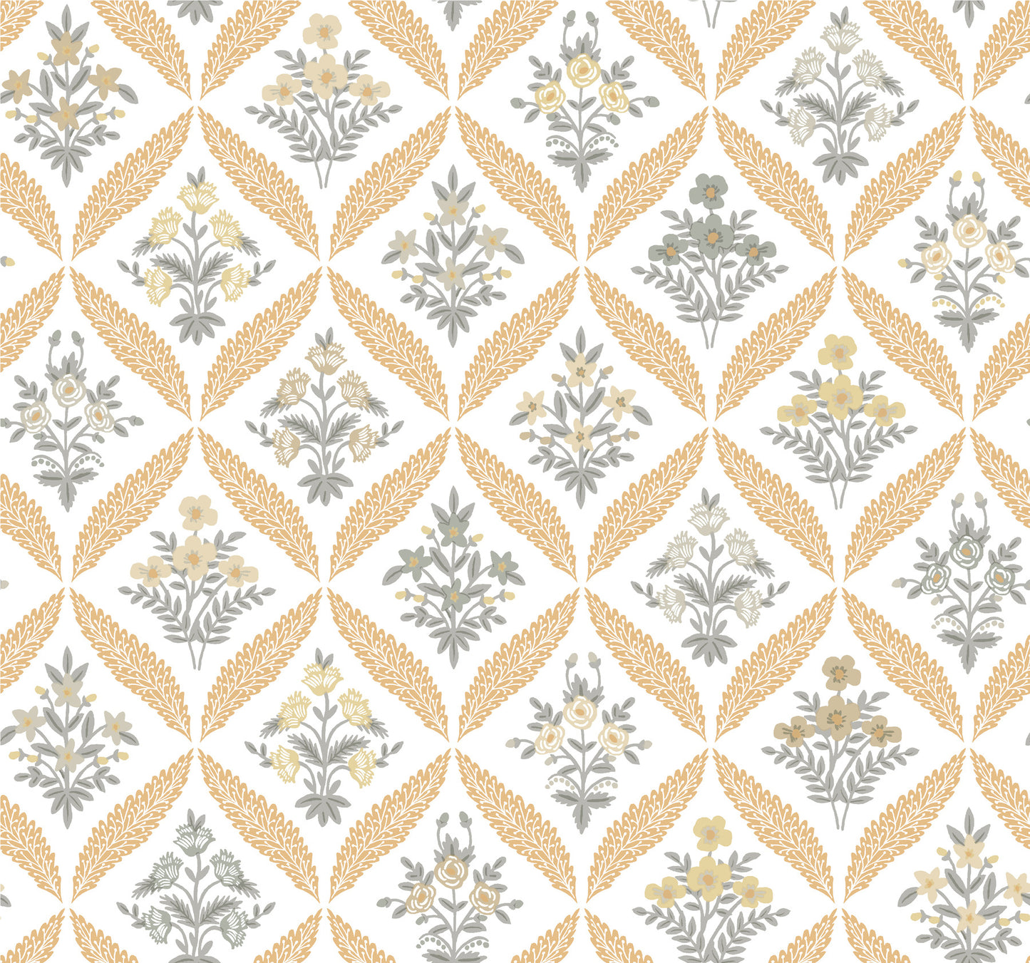York Wallcoverings Rifle Paper Co. 3rd Edition Estee Garden Gold Wallpaper Farmhouse Florals Yellows   - RF7511