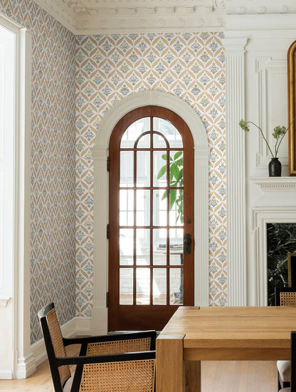 York Wallcoverings Rifle Paper Co. 3rd Edition Estee Garden Gold Wallpaper Farmhouse Florals Yellows   - RF7511