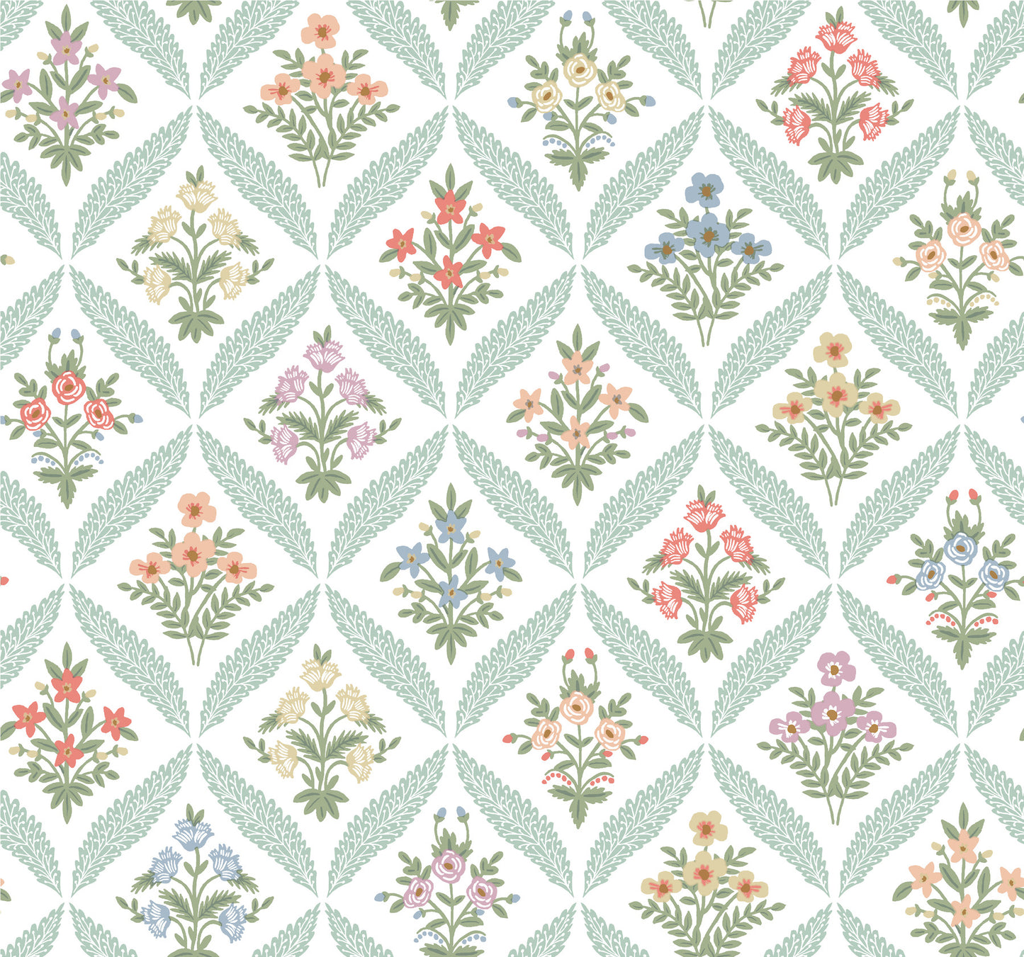 York Wallcoverings Rifle Paper Co. 3rd Edition Florals Estee Garden Pastel Multi   - RF7512