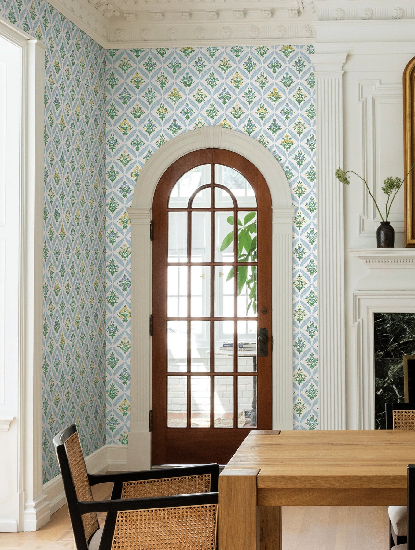 York Wallcoverings Rifle Paper Co. 3rd Edition Florals Estee Garden Farmhouse Blues   - RF7514