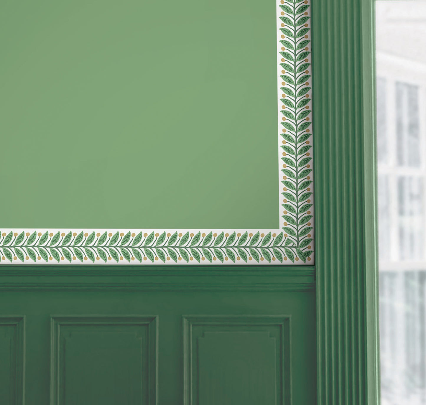 York Wallcoverings Rifle Paper Co. 3rd Edition Green Garden Wallpaper Trim Transitional Botanical Greens   - RF7531B