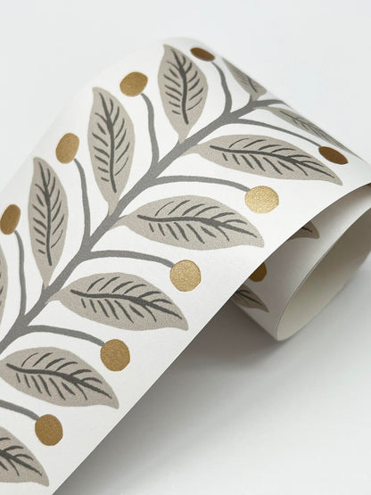 York Wallcoverings Rifle Paper Co. 3rd Edition Linen Garden Wallpaper Trim Transitional Botanical Yellows   - RF7532B