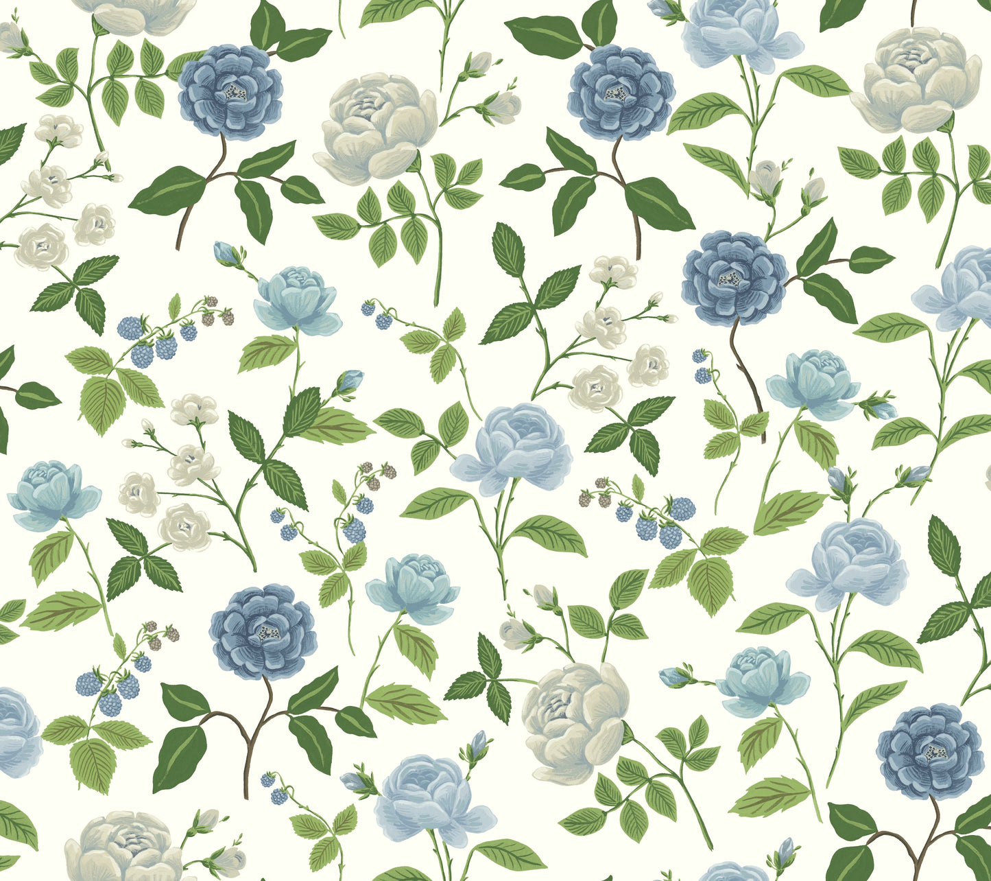 Rifle Paper Co. 3rd Edition Botanical Roses Whimsical Blues   - RF7543