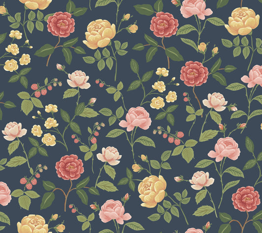 Rifle Paper Co. 3rd Edition Botanical Roses Whimsical Blues   - RF7544