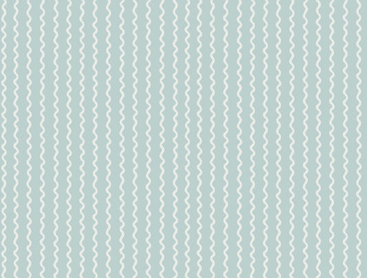 York Wallcoverings Rifle Paper Co. 3rd Edition Rickrack Light Blue Wallpaper Transitional Stripes Blues   - RF7552