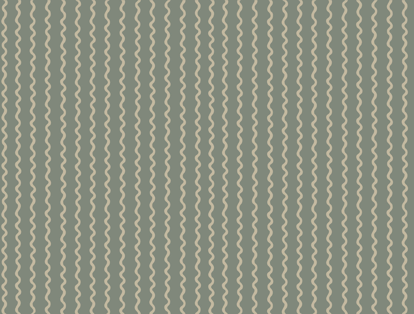 Olive green panel with a blue-gray right border featuring cream wavy stripes and a beige dotted bottom trim.