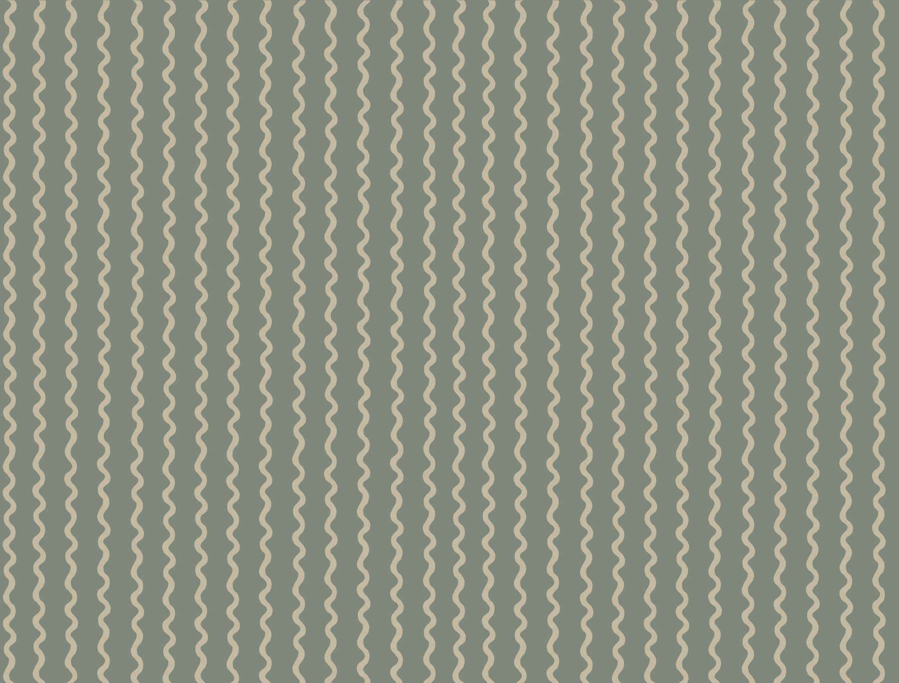Olive green panel with a blue-gray right border featuring cream wavy stripes and a beige dotted bottom trim.