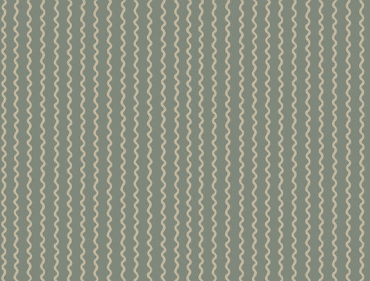 York Wallcoverings Rifle Paper Co. 3rd Edition Rickrack Moss Wallpaper Transitional Stripes Greens   - RF7553