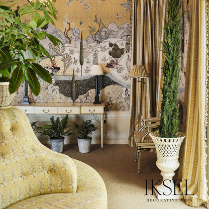 SCHUMACHER  IKSEL SAFAVID WIDE STRIPE PRINTS PRINTS GOLD   - RF929CR71