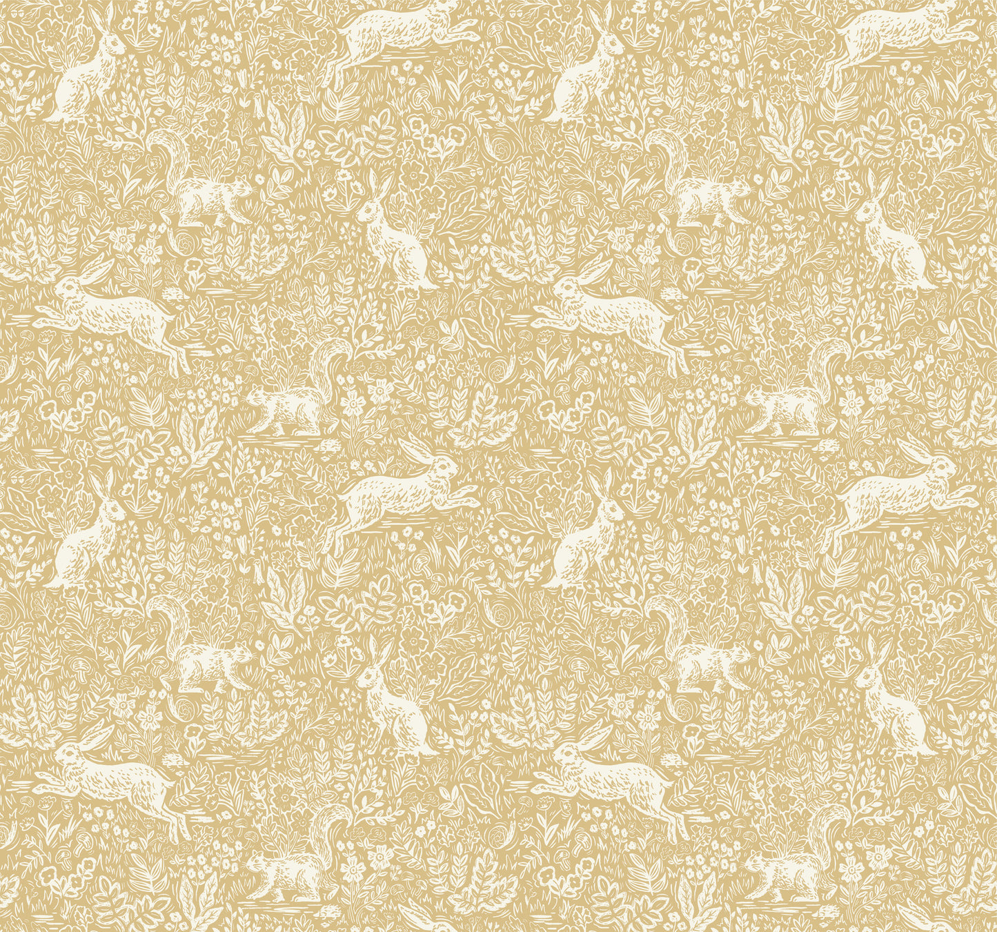 York Wallcoverings Rifle Paper Co. Fable Gold Wallpaper  Animals Yellows   - RI5103
