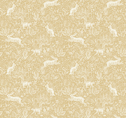 York Wallcoverings Rifle Paper Co. Fable Gold Wallpaper  Animals Yellows   - RI5103