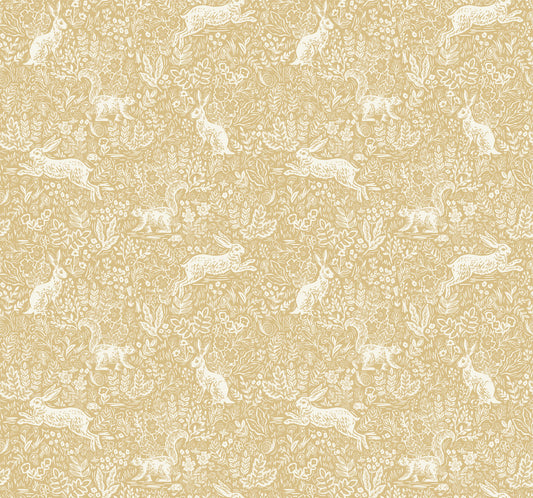 York Wallcoverings Rifle Paper Co. Fable Gold Wallpaper  Animals Yellows   - RI5103