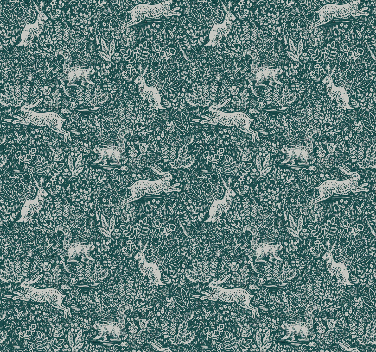 York Wallcoverings Rifle Paper Co. Fable Emerald Wallpaper  Animals Greens   - RI5104