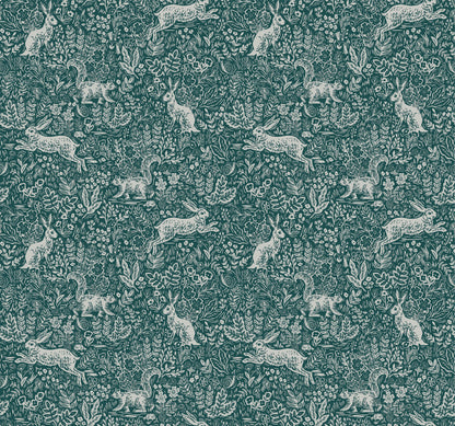 York Wallcoverings Rifle Paper Co. Fable Emerald Wallpaper  Animals Greens   - RI5104