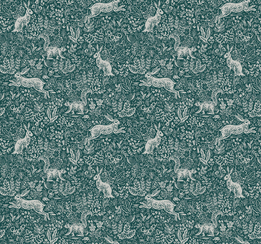 York Wallcoverings Rifle Paper Co. Fable Emerald Wallpaper  Animals Greens   - RI5104