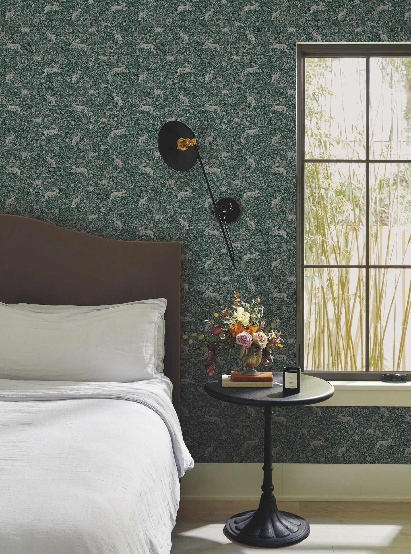 York Wallcoverings Rifle Paper Co. Fable Emerald Wallpaper  Animals Greens   - RI5104