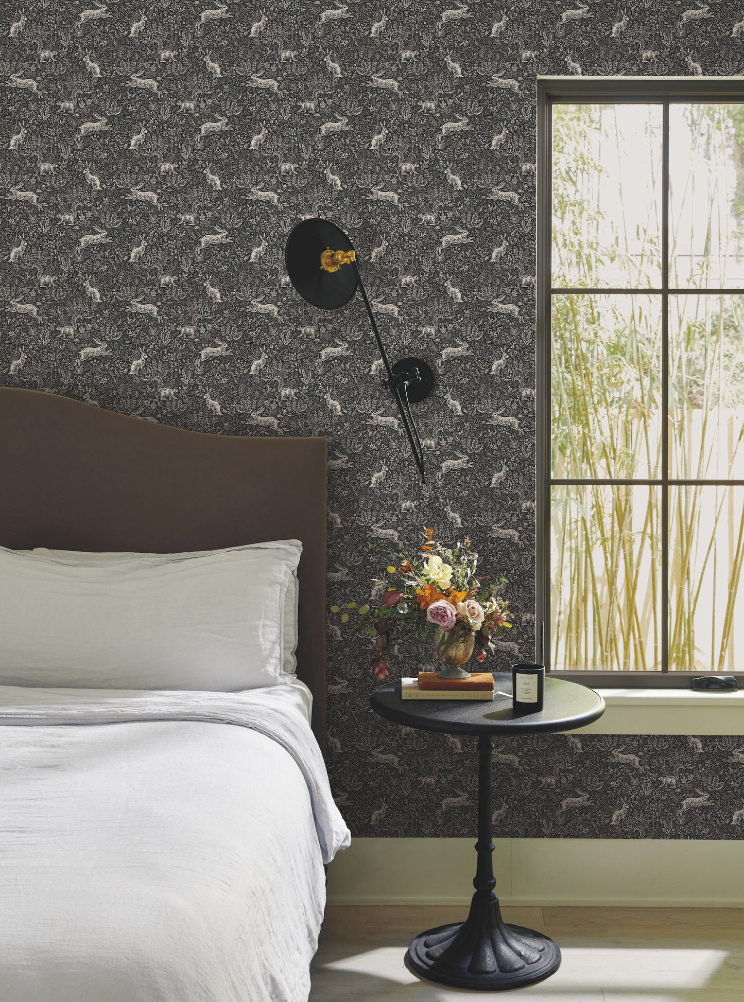 York Wallcoverings Rifle Paper Co. Fable Black and White Wallpaper  Animals Whites and Off-Whites   - RI5105
