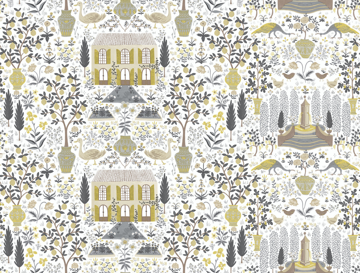 York Wallcoverings Rifle Paper Co. Camont Linen and Gold Wallpaper  Animals Neutrals   - RI5107