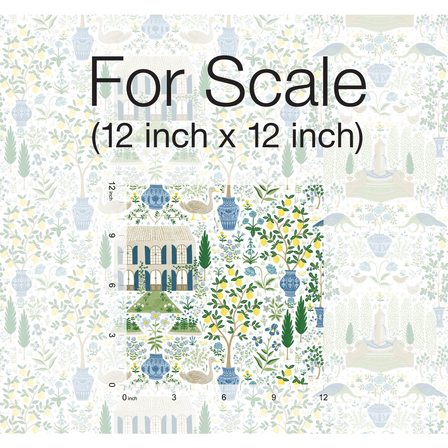 York Wallcoverings York Wallcoverings Rifle Paper Co. Camont Blue & Green Wallpaper Animals Animals Blue & Green   - RI5109