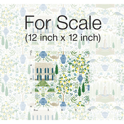 York Wallcoverings York Wallcoverings Rifle Paper Co. Camont Blue & Green Wallpaper Animals Animals Blue & Green   - RI5109