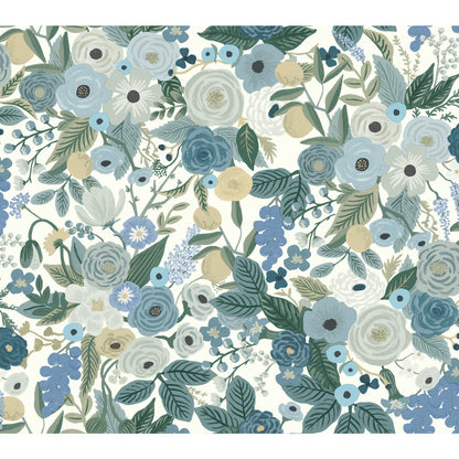 York Wallcoverings Rifle Paper Co. Garden Party Blue Wallpaper  Bohemian Blues   - RI5120
