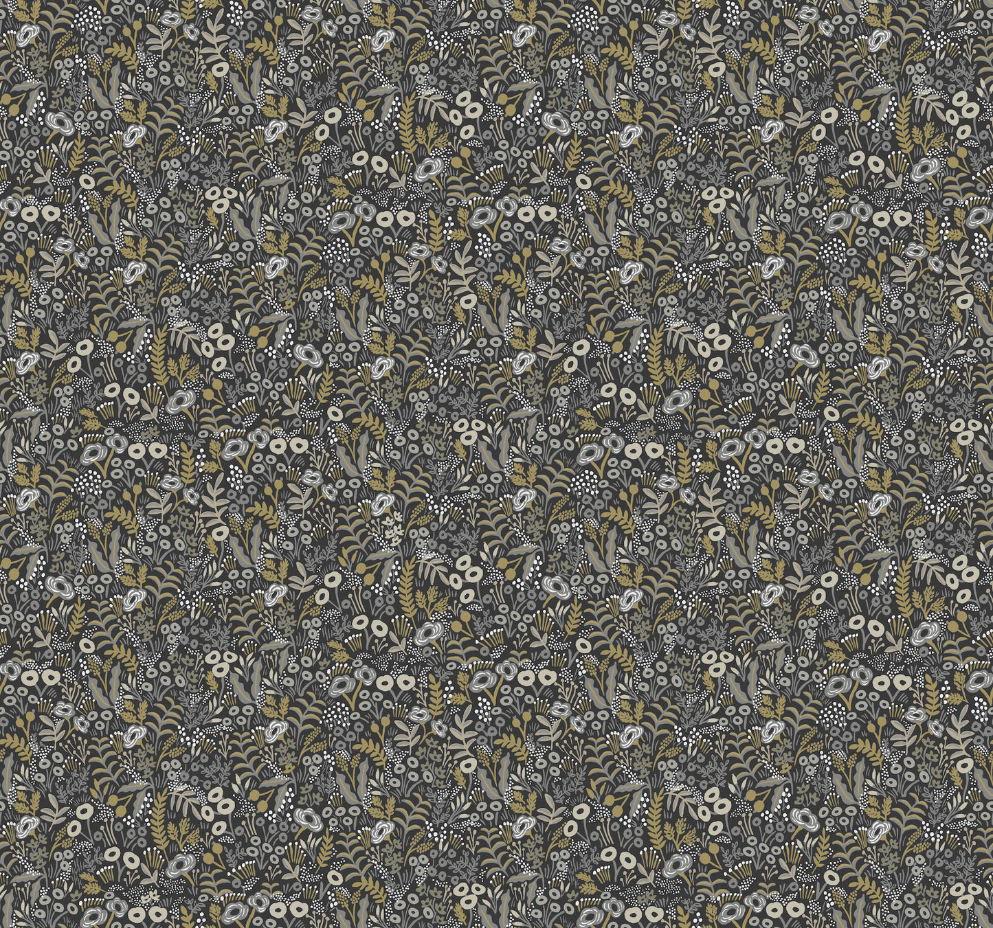 York Wallcoverings Rifle Paper Co. Tapestry Black and Beige Wallpaper  Botanical Blacks   - RI5125