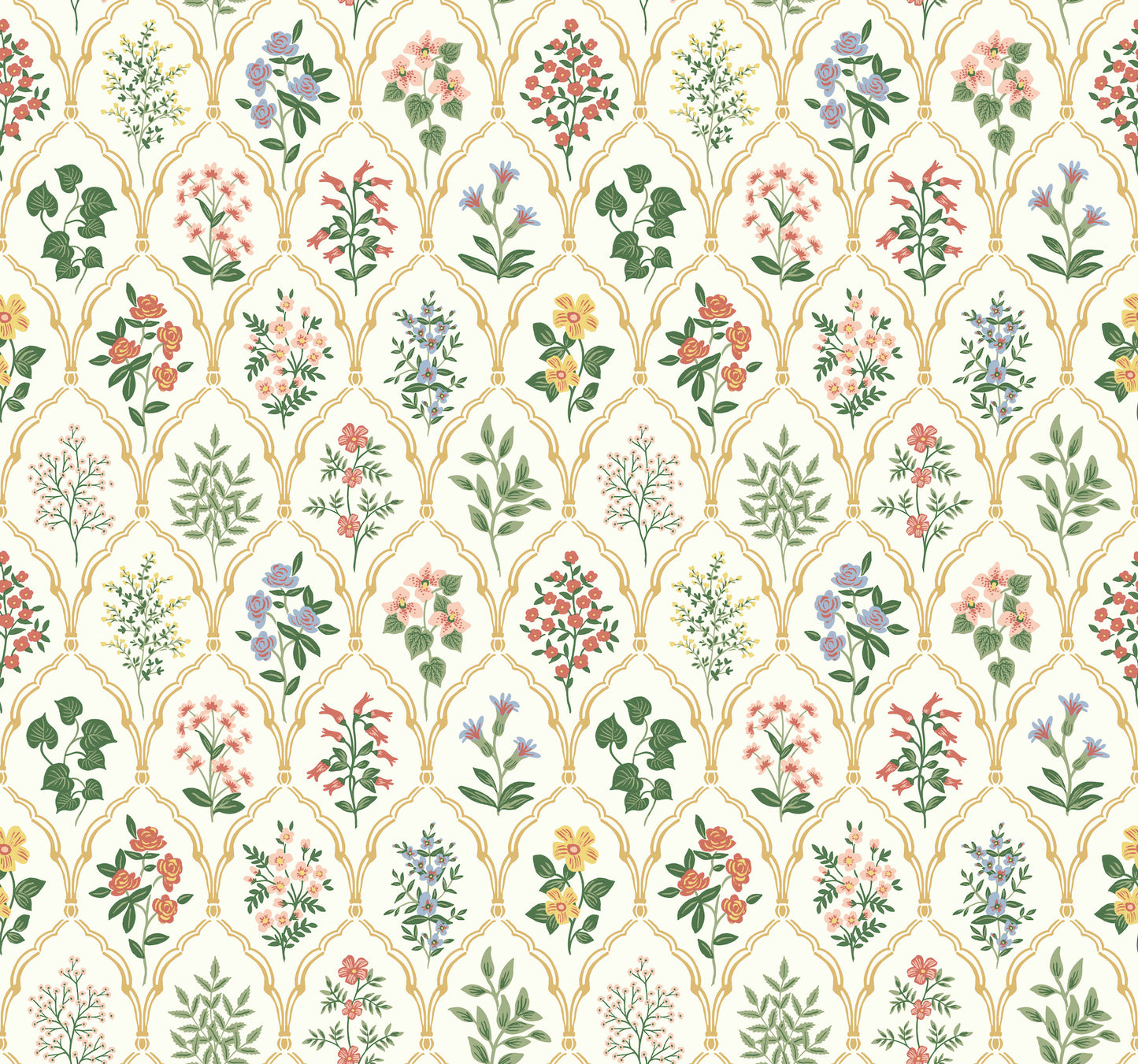 York Wallcoverings Rifle Paper Co. Hawthorne Cream Wallpaper  Botanical Whites and Off-Whites   - RI5130