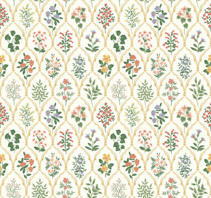 York Wallcoverings Rifle Paper Co. Hawthorne Cream Wallpaper  Botanical Whites and Off-Whites   - RI5130