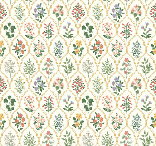 York Wallcoverings Rifle Paper Co. Hawthorne Cream Wallpaper  Botanical Whites and Off-Whites   - RI5130