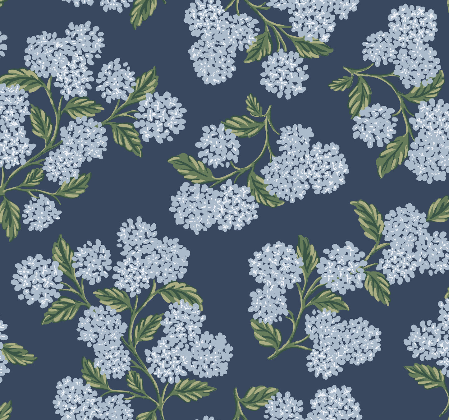 York Wallcoverings Rifle Paper Co. Hydrangea Navy Wallpaper  Botanical Blues   - RI5142