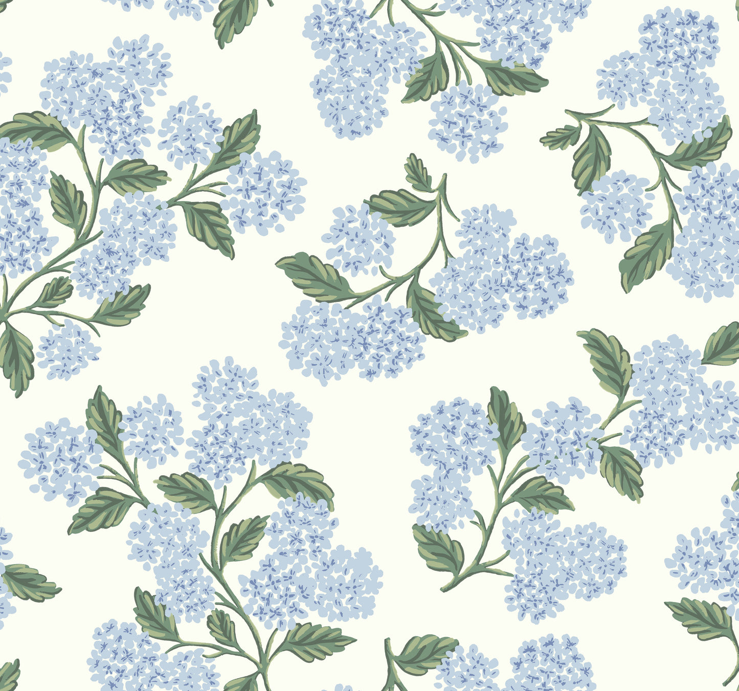 York Wallcoverings York Wallcoverings Rifle Paper Co. Hydrangea Blue & White Wallpaper Botanical Botanical Blue & White   - RI5143