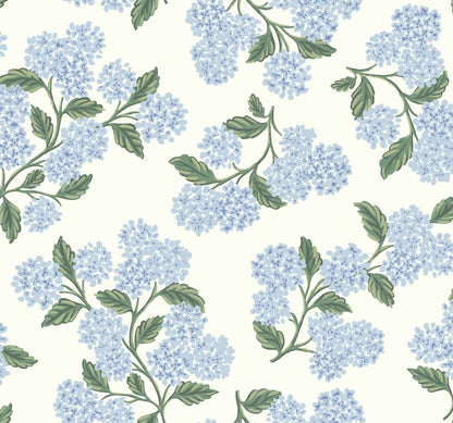 York Wallcoverings York Wallcoverings Rifle Paper Co. Hydrangea Blue & White Wallpaper Botanical Botanical Blue & White   - RI5143