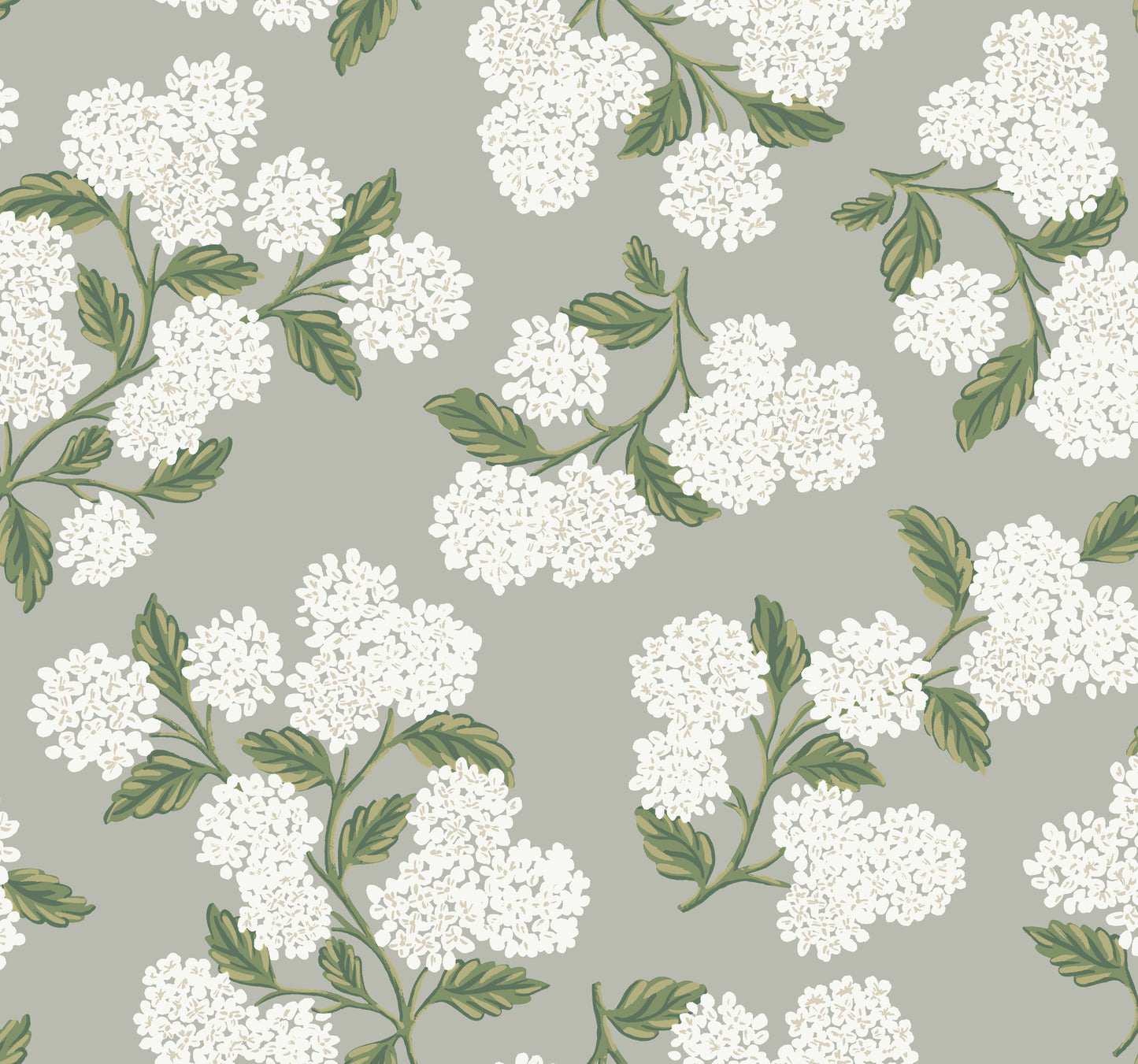 York Wallcoverings Rifle Paper Co. Hydrangea Grey Wallpaper  Botanical Greys   - RI5144